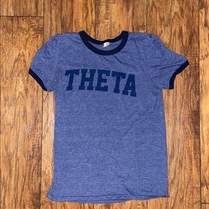Blue Theta short sleeve crewneck t shirt